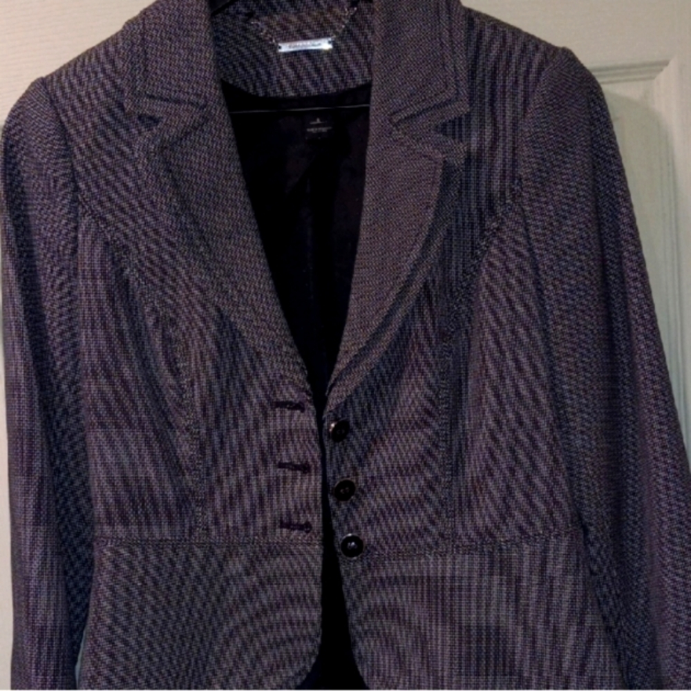 White House Black Market Monochrome Houndstooth Jacket